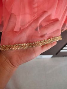 Srishti Peachy Golden Gown