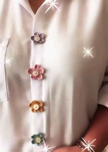cchrochet flower 🌼 shirt button for women
