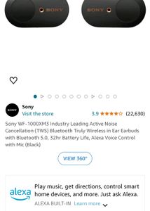 Sony WF-1000XM3 ANC Earbuds Worth ₹15000