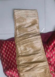 Burgundy &amp; Gold Jacquard Kurta