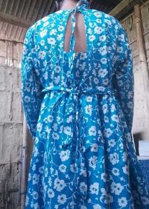 Blue Floral Print Dress