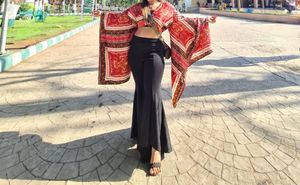 Handkerchief Pattern Crop Top