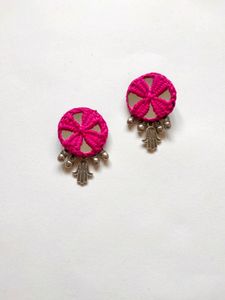 Mirror Embroidery Earrings - 23