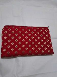 Red Floral Pouch