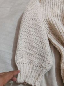 Cream Knit Cropped Sweater