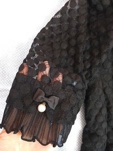 Black polka dot textured Top