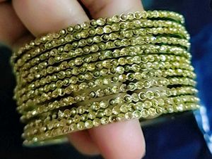 Gold Beaded Bracelets (Set of 12)