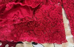 Y2K RED LACE TOP/SHRUG