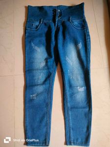 High Waisted Distressed Jeans