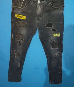 Distressed Fendi Jeans