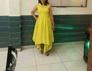 Yellow greenish Asymmetric Dress