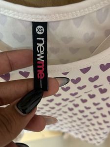 Cute Heart Print Crop Tank Top