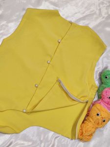 Yellow Tie-Waist Top