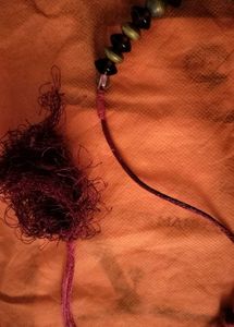 Brass and Garnet Beaded Neckpiece