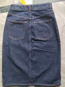 H&amp;M High Waist Dark Blue Denim Skirt