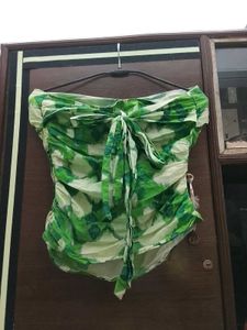 Green Tie-Dye Tube Top