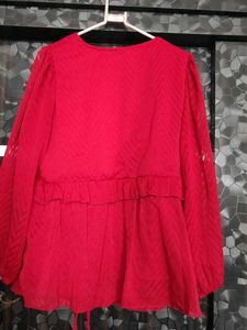 Red Ruffled Top