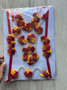 Haldi Ceremony artifical flower bridal set