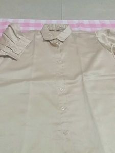 Elegant Cream Puff Sleeve Blouse