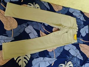 Beige Straight Mid Rise Jeans