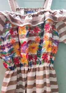 Off shoulder with straps and half sleeves