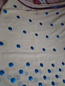 Elegant White &amp; Blue saree