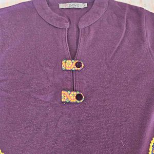 Embroidered Woolen Kurta