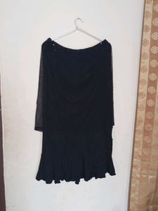 Black Sequin Pencil Skirt