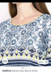 BRAND NEW Indigo Print Aurelia Kurti (XS/S)