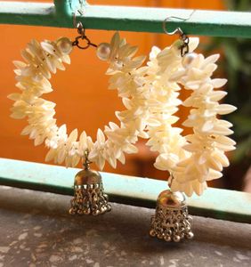 Floral Hoop Dangle Earrings