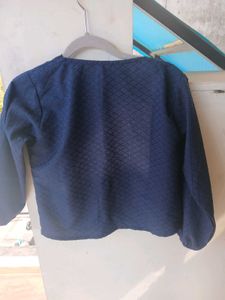 Navy Blue Cropped Jacket