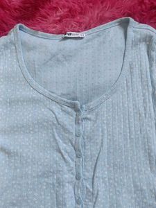 Light Blue Floral Crop Top