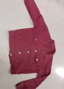 Burgundy Denim Jacket