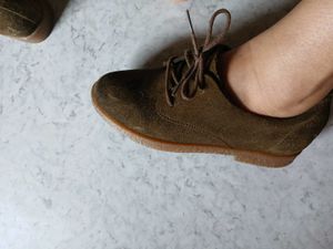 Brown Suede Lace-Up Shoes
