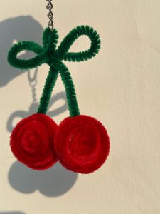 Red cherry 🍒Pipe cleaner keychain