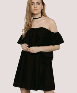Nobel Faith Black off shoulder hot dress