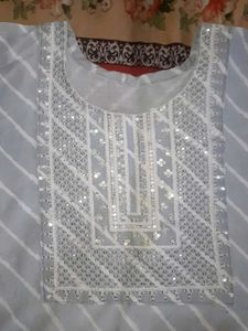 Striped light gray kurta. 1,2 time used.