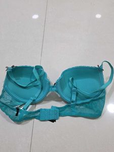 Teal/ Cyan Lace Bra from Paris