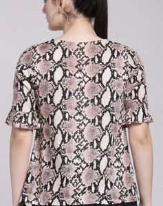 PlusS Studio Snakeskin Print Top XL