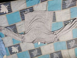 Gray Ruffle Sleeve Top