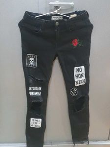 Tally Weijl Black Patchwork Jeans