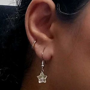 Handmade Clear Star Earrings