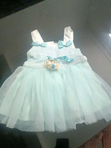 Light Blue Soft Frock New Born Baby Girl