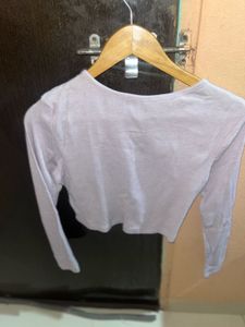 Lavender Long Sleeve Crop Top