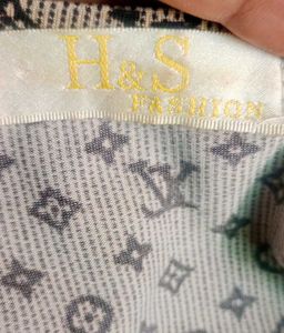 LV Inspired Print High-Low Dress