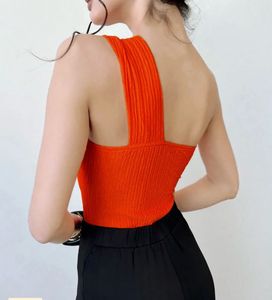Chic Orange One-Shoulder Top