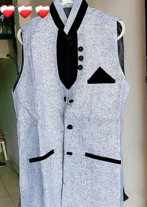 Men's Grey Linen Vest