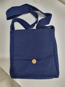 Blue Crossbody Cotton Bag
