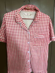 Red &amp; White Checkered Pajama Top