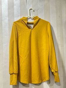 Mustard Cutout Long Sleeve Top